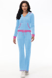Casual Zipper Hooded Long Sleeve Pants 2 Piece Set YD-047