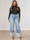 Fashion Solid Color Wash Loose Jeans OD-6829