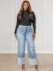 Fashion Solid Color Wash Loose Jeans OD-6829