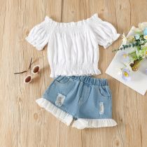 Kids Girl Short Sleeve Shors Two Piece Set YKTZ-55