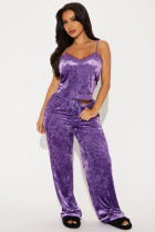 Sexy Solid Color Sling Two Piece Pants Set YD-019