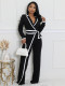Color Block Patchwork Bele Jumpsuit HNIF-3249
