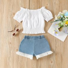 Kids Girl Short Sleeve Shors Two Piece Set YKTZ-55