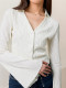 Solid Slim Cardigan Flare Sleeve Tops GZJF-2588
