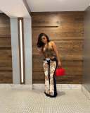 Fashion Print Flare Jeans MEM-88621