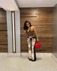Fashion Print Flare Jeans MEM-88621