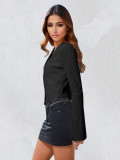 Solid Slim Cardigan Flare Sleeve Tops GZJF-2588