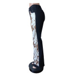 Fashion Print Flare Jeans MEM-88621