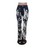 Fashion Print Flare Jeans MEM-88621