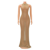 Mesh Hot Drill See Through Club Dress GOSD-6777