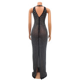 Mesh Hot Drill See Through Club Dress GOSD-6777