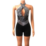 Sexy Halterneck Tight Mesh Romper GOSD-6956