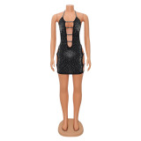 Sexy Hollow Out Hot Drill Mini Dress GOSD-6643