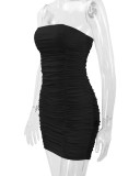 Sexy Solid Color Tube Tops Dress YMYF-857