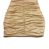 Sexy Solid Color Tube Tops Dress YMYF-857