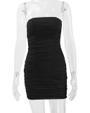 Sexy Solid Color Tube Tops Dress YMYF-857