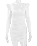 Long Sleeve Backless Slim Mini Dress YMYF-0906