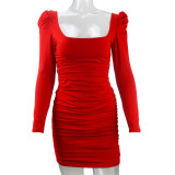 Long Sleeve Backless Slim Mini Dress YMYF-0906