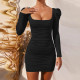 Long Sleeve Backless Slim Mini Dress YMYF-0906