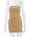 Sexy Solid Color Tube Tops Dress YMYF-857