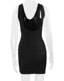 Sleeveless Sexy Solid Color Mini Dress YMYF-8829