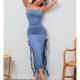 One Shoulder Lace Sling Midi Dress YMYF-9310
