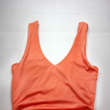 Sleeveless Sexy Solid Color Mini Dress YMYF-8829
