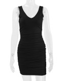 Sleeveless Sexy Solid Color Mini Dress YMYF-8829