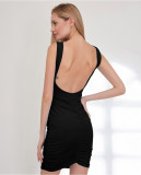 Sleeveless Sexy Solid Color Mini Dress YMYF-8829