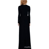 Long Sleeve V Neck Sexy Maxi Dress YMYF-823