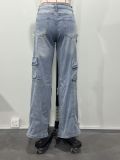 Fashion Washed Hot Drill Hollow Out Jeans OD-8715