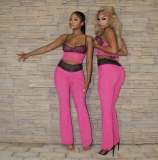 Leopard Print Patchwork Two Piece Pants Set YUEM-2025201