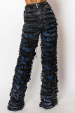 Fashion Bilayer Holes Loose Jeans YRST-R111