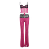 Leopard Print Patchwork Two Piece Pants Set YUEM-2025201