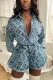 Long Sleeve Washed Pleated Two Piece Shorts Set YRST-T033