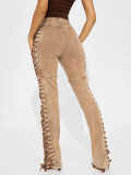 Fashion Bandage Drawstring Jeans YRST-R072