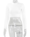 Sexy Long Sleeve Solid Color Tops YMYF-8861