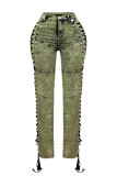 Fashion Bandage Drawstring Jeans YRST-R072