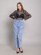 Rhinestone Spliced Wide Leg Jeans YRST-R110
