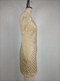 Sequin Off Shoulder Slim Evening Dress GRMF-SK111