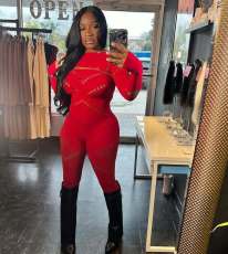 Pre Order: About 7 work days shipping Long Sleeve Hollow Out Two Piece Pants Set YUEM-2025203