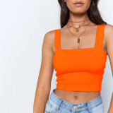 Sexy Solid Color Sleeveless Tank Tops YMYF-0893