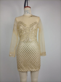 Sequin Off Shoulder Slim Evening Dress GRMF-SK111