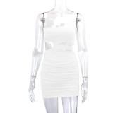 Single Shoulder Hollow Out Mini Dress YMYF-9249