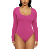 Long Sleeve Sollid Color Bodysuit GZJF-12006