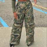 Camouflage Print High Waist Loose Pants GSMJ-6986