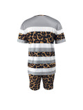Camouflage Print Color Block Two Piece Shorts Set FOSF-8801