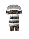 Camouflage Print Color Block Two Piece Shorts Set FOSF-8801