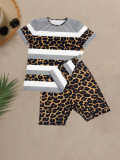 Camouflage Print Color Block Two Piece Shorts Set FOSF-8801