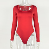 Long Sleeve Sollid Color Bodysuit GZJF-12006